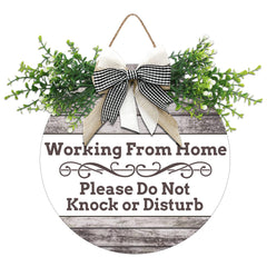 Aowotu round wooden door hanger with clear privacy cue for home office use and style.