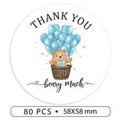aPamr baby shower bear design stickers for gift bags