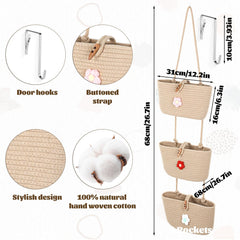 Apausvcm nursery baskets with decorative flowers ideal for baby essentials.