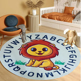 Apioiqa Lion Rug round animal print adds playful safari decor for kids