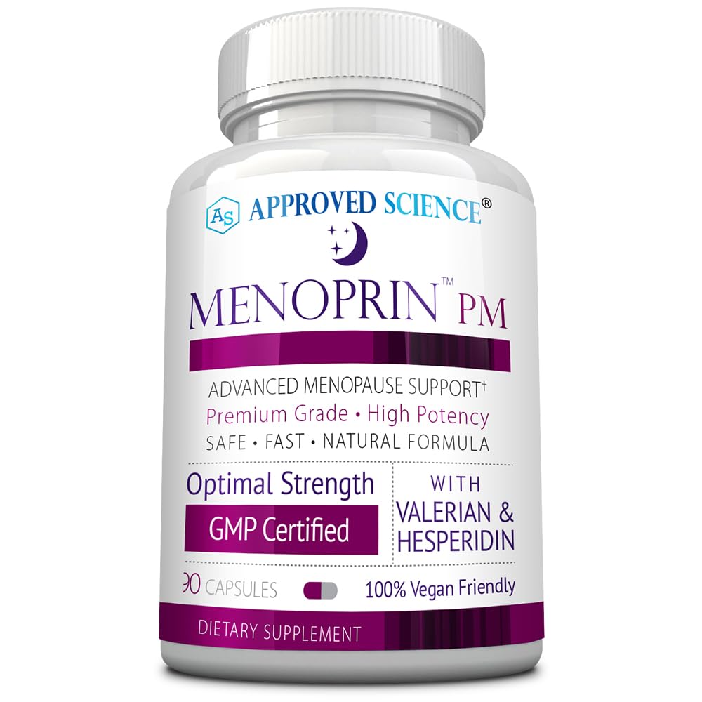 Approved Science Menoprin PM bottle cap close-up for easy nightly use