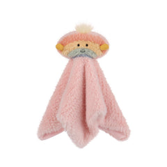 Apricot Lamb lovey rainbow soft fabric for baby comfort during naps.