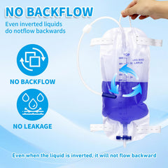 APzek leg bag easy flip drain closeup for simple one-handed use.