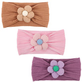 AQOKKA baby flower headband pink front view for adorable outfits and photoshoots