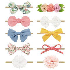 AQOKKA baby headband with mini rose flower crown for newborn photography.