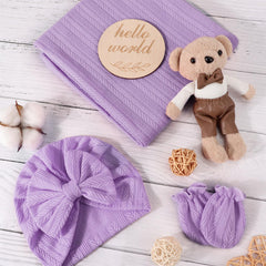 AQOKKA bow hat set showcases cute accessories for cozy daily wear