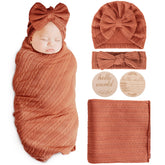 AQOKKA newborn blanket with wheat ears for cozy, breathable swaddling