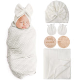 AQOKKA newborn receiving blanket with wheat ear design for cozy swaddling