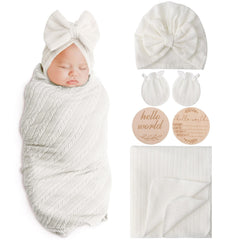 AQOKKA newborn receiving blanket with wheat ear design for cozy swaddling