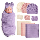 AQOKKA newborn swaddle in wheat pattern, cozy fabric for daytime naps.