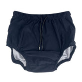AQX reusable swim diaper front view showing comfortable pool-ready fit.