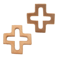Arakierst beech cross animal toy pendant in natural color for safe teething and DIY crafts.