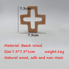Arakierst beech wood cross pendant showing natural color for handmade accessories
