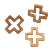 Arakierst cross animal pendant in natural beech wood, ideal for DIY crafts