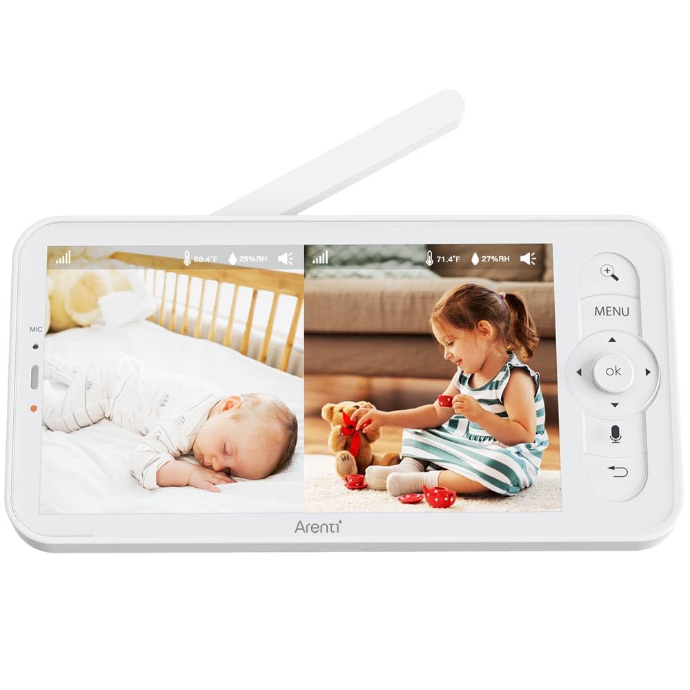 ARENTI 5-Inch baby monitor display for clear wireless nursery viewing.