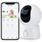 ARENTI B2 360° view camera front captures wide coverage for pet and nanny monitoring.