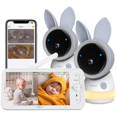 ARENTI upgraded baby monitor with two cameras for clear multi-room viewing.