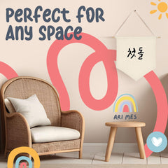 ARI MES canvas banner for the 100th day enhances nursery styling.