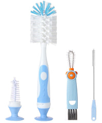 Ariseno 4-in-1 nylon bottle brush cleans baby bottles with thorough precision.