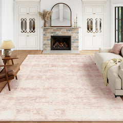 ARKIIKI 6x9 rug in living room with vintage pattern and soft texture for busy spaces.