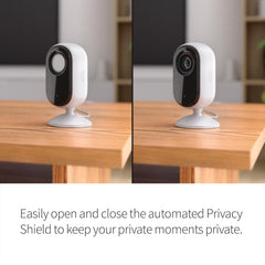 Arlo Essential Indoor Camera Live Stream lets you check remotely.