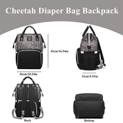 Armbq leopard print diaper bag interior pockets keep bottles and clothes organized.