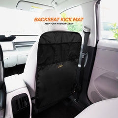 Armor All backseat kick mat waterproof material protects seats from spills.