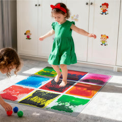 Art3d Liquid Fusion colors move on tiles during kids' play