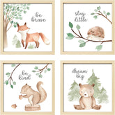 ArtbyHannah framed woodland fox print for nursery wall decor and playful learning