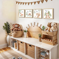 ArtbyHannah framed woodland squirrel print for playroom charm