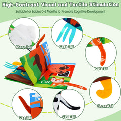 ArtCredit Baby Book high-contrast pages promote focus with bold patterns.