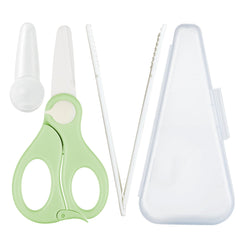 Artenny baby food scissors with travel case set, ideal for compact storage and on-the-go meals.