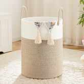 Artfeel laundry basket with cotton rope weave for stylish, breathable storage.