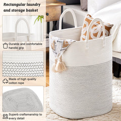 Artfeel durable, breathable woven cotton rope basket preserves clothes freshness.
