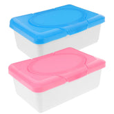 Artibetter wet tissue box pink on vanity keeps tissues organized and accessible.