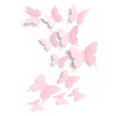 Artivo pastel pink butterfly wall decals, large butterflies adding whimsical focal points for nursery decor.