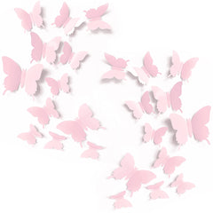 Artivo pink butterfly wall decals, small stickers for delicate accent décor in nurseries.