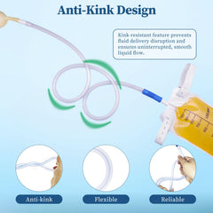 Artojoy universal barbed connector end for secure compatibility with most drainage bags.