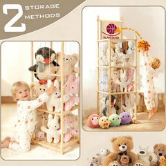 Aruood stuffed animal storage zoo organizer hoop encourages kids to drop plush toys.