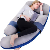 AS AWESLING 60in full body pillow in a C-shape provides cradle comfort for side sleepers.