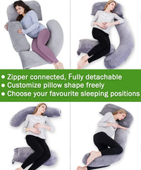 AS AWESLING full body pillow in U-shape cradles you during side sleeping.