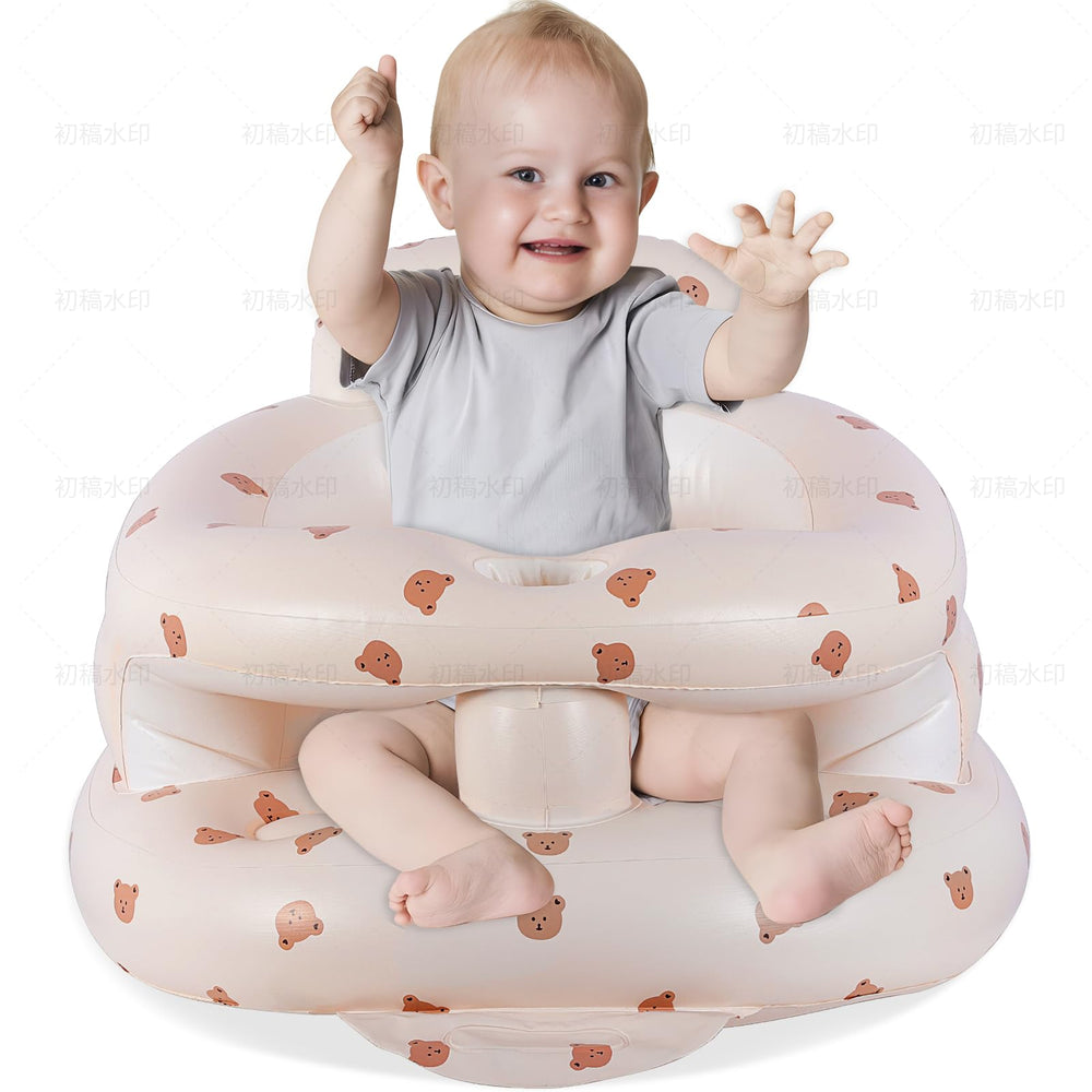 Asamoom baby inflatable seat with guardrail for safer sitting and easy feeding.