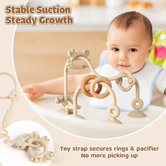 Ascnduup highchair suction keeps toys secured during meals.