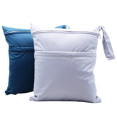 Asenappy wet/dry bag with two zippered pockets keeps wet and dry items separated.