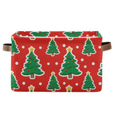 Aslsiy storage basket with Christmas tree pattern for cheerful nursery storage.