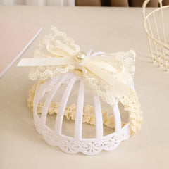 Asphinien Ivory Lace Headband newborn fit provides gentle secure comfort
