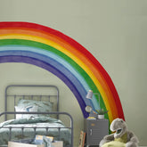 Astrkiz half rainbow watercolor panel on fabric brightens kids' walls with playful color.
