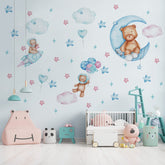 astrkiz watercolor astronaut bear wall decal adds playful charm to nurseries and kids rooms