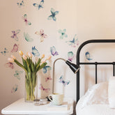 Astrkiz watercolor butterfly wall decal for bedroom decor, brightens walls instantly.