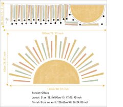 Astrkiz watercolor sunrise wall mural with soft pastels brightens kids' rooms.